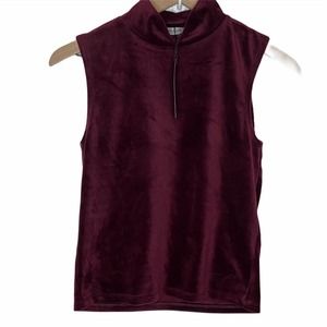 Carmar LF Velvet Mock Neck Sleeveless Top